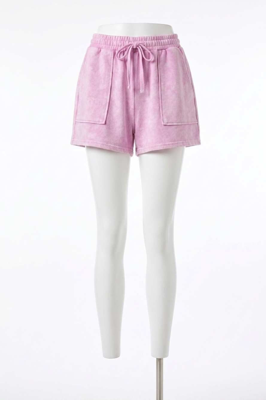 NEW MYSTREE bowie terry shorts in washed lilac